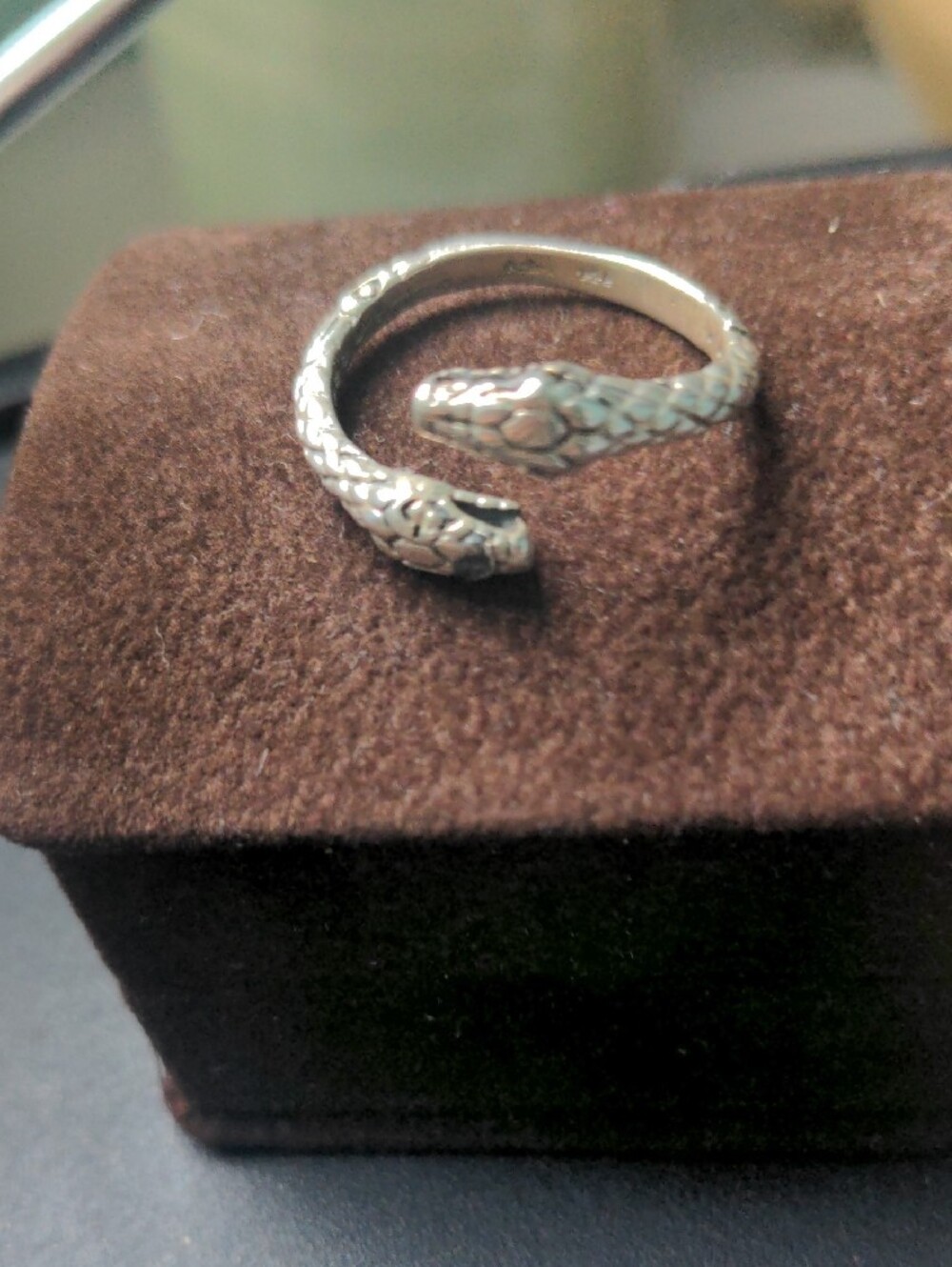 Sterling Silver Snake Wraparound Ring - Size 7. Vintage Unworn Symbolic, Boxed
